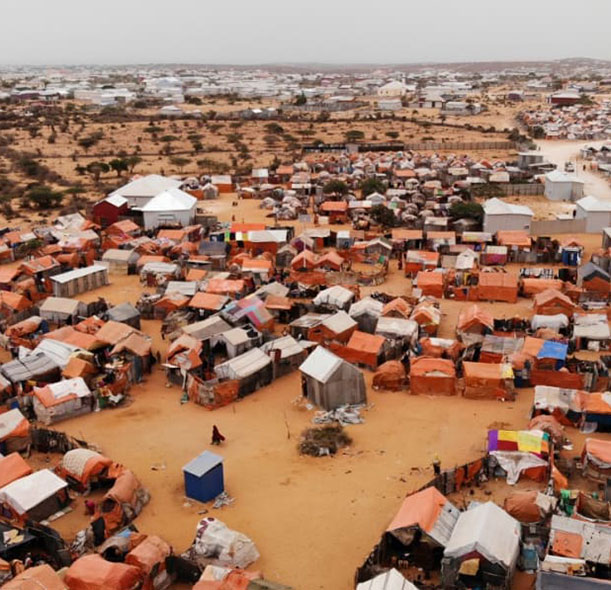 A village in Somalia affected by Covid-19 restrictions.